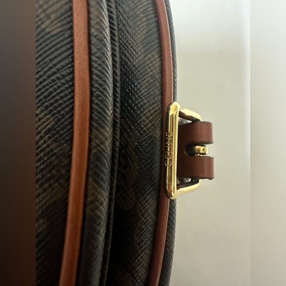 Celine Folco Bag In Triomphe Canvas And Calfskin Tan - Picture 7 of 12